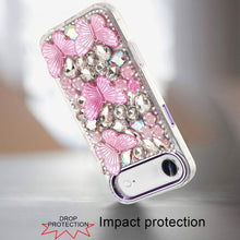 For iPhone Air Case Bling Faux Diamond Large Butterflies Cover + Tempered Glass