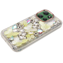 For Moto G Power 2025 Case Bling Diamond Large Butterflies Cover +Tempered Glass