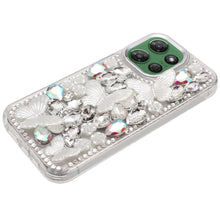 For Moto G Power 2025 Case Bling Diamond Large Butterflies Cover +Tempered Glass