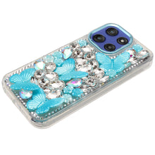 For Moto G Stylus 2025 Case Bling Diamond Large Butterflies + Tempered Glass