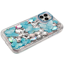 For iPhone 12 Pro Max Case Bling Diamond Large Butterflies Cover +Tempered Glass
