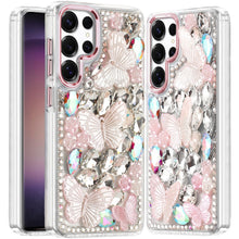 For Samsung S23 Ultra Case Full Bling Diamond with Large Butterflies Phone Cover
