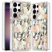 For Samsung S23 Ultra Case Full Bling Diamond with Large Butterflies Phone Cover