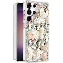 For Samsung S23 Ultra Case Full Bling Diamond with Large Butterflies Phone Cover