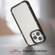 For iPhone 14 PRO MAX 6.7 in. Case Bling Front and Back Rhinestone Border Trim
