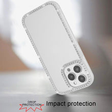 For iPhone 14 PRO MAX 6.7 in. Case Bling Front and Back Rhinestone Border Trim