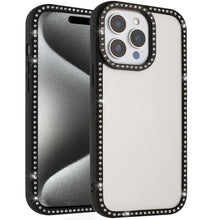 For iPhone 15 Pro Max Case Bling Front and Back Border Trim + 2 Tempered Glass