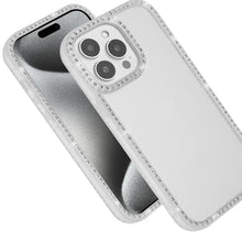 For iPhone 15 Pro Max Case Bling Front and Back Border Trim + 2 Tempered Glass