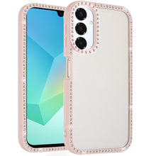 For Samsung A16 5G Case Gem Bling Front and Back Border Trim + Tempered Glass