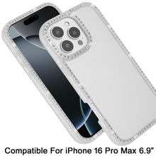 For iPhone 16 PRO MAX Case Bling Front and Back Border Trim + 2 Tempered Glass