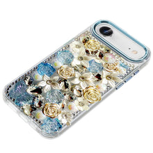 For iPhone Air Case Full Floral 3D Bling Jewel Cute Phone Cover + Tempered Glass