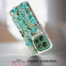 For Moto G Power 2025 Case Floral Arrangement 3D Bling Cover + Tempered Glass