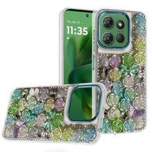 For Moto G Power 2025 Case Floral Arrangement 3D Bling Cover + Tempered Glass