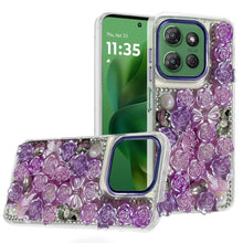 For Moto G Power 2025 Case Floral Arrangement 3D Bling Cover + Tempered Glass