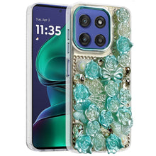 For Moto G Stylus 2025 Case Floral Arrangement 3D Bling Cover + Tempered Glass