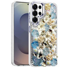 For Samsung S26 Ultra Case Full Floral 3D Bling Cute Cover + Tempered Glass