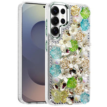For Samsung S26 Ultra Case Full Floral 3D Bling Cute Cover + Tempered Glass