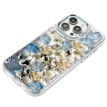 For iPhone 13 Pro Max Case Full Floral Arrangement 3D Bling Cute Phone Cover