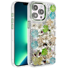 For iPhone 13 Pro Max Case Full Floral Arrangement 3D Bling Cute Phone Cover