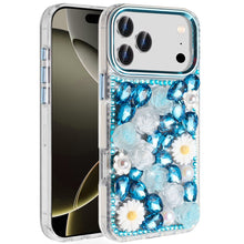 For iPhone 17 Pro Max Case Full 3D Bling Rhinestone Jewel Cover + Tempered Glass