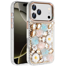 For iPhone 17 Pro Max Case Full 3D Bling Rhinestone Jewel Cover + Tempered Glass