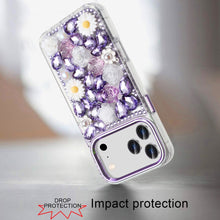 For iPhone 17 Pro Max Case Full 3D Bling Rhinestone Jewel Cover + Tempered Glass