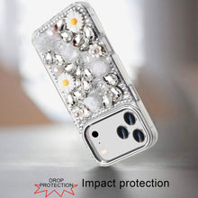 For iPhone 17 Pro Max Case Full 3D Bling Rhinestone Jewel Cover + Tempered Glass