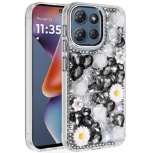 For Moto G 2025 Case Full 3D Bling Rhinestone Jewel Phone Cover + Tempered Glass