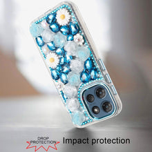 For Moto G 2025 Case Full 3D Bling Rhinestone Jewel Phone Cover + Tempered Glass