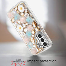 For Samsung A16 5G Case Full 3D Bling Rhinestone Jewel Cover + Tempered Glass