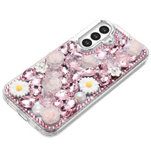 For Samsung A16 5G Case Full 3D Bling Rhinestone Jewel Cover + Tempered Glass