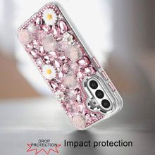 For Samsung A16 5G Case Full 3D Bling Rhinestone Jewel Cover + Tempered Glass