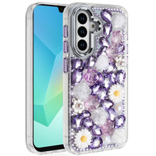 For Samsung A16 5G Case Full 3D Bling Rhinestone Jewel Cover + Tempered Glass