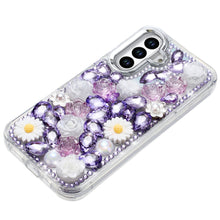 For Samsung A16 5G Case Full 3D Bling Rhinestone Jewel Cover + Tempered Glass