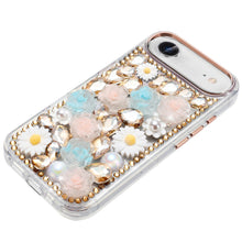 For iPhone Air Case Full 3D Bling Faux Jewel Floral Phone Cover + Tempered Glass