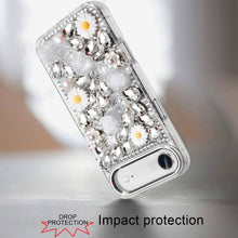 For iPhone Air Case Full 3D Bling Faux Jewel Floral Phone Cover + Tempered Glass