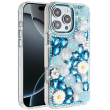 For iPhone 16 PRO MAX Case Full 3D Bling Rhinestone Jewel Cover + Tempered Glass