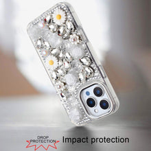 For iPhone 16 PRO MAX Case Full 3D Bling Rhinestone Jewel Cover + Tempered Glass