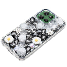 For Moto G Power 2025 Case Full 3D Bling Rhinestone Jewel Cover + Tempered Glass
