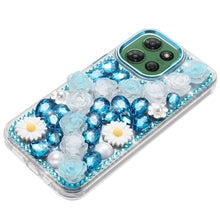 For Moto G Power 2025 Case Full 3D Bling Rhinestone Jewel Cover + Tempered Glass