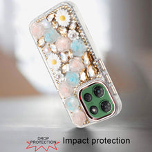 For Moto G Power 2025 Case Full 3D Bling Rhinestone Jewel Cover + Tempered Glass