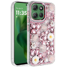 For Moto G Power 2025 Case Full 3D Bling Rhinestone Jewel Cover + Tempered Glass