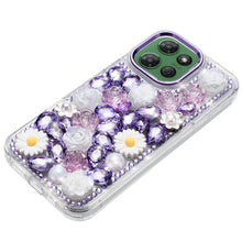 For Moto G Power 2025 Case Full 3D Bling Rhinestone Jewel Cover + Tempered Glass