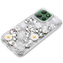 For Moto G Power 2025 Case Full 3D Bling Rhinestone Jewel Cover + Tempered Glass