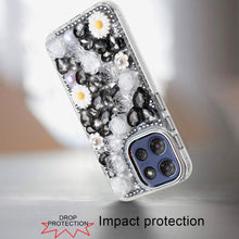 For Moto G Stylus 2025 Case Full 3D Bling Rhinestone Jewel Cover +Tempered Glass