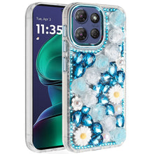 For Moto G Stylus 2025 Case Full 3D Bling Rhinestone Jewel Cover +Tempered Glass