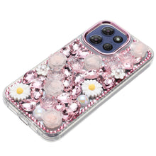 For Moto G Stylus 2025 Case Full 3D Bling Rhinestone Jewel Cover +Tempered Glass