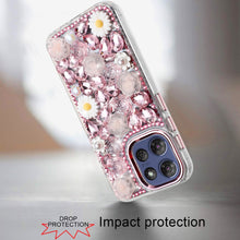 For Moto G Stylus 2025 Case Full 3D Bling Rhinestone Jewel Cover +Tempered Glass