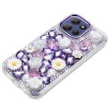 For Moto G Stylus 2025 Case Full 3D Bling Rhinestone Jewel Cover +Tempered Glass