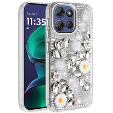 For Moto G Stylus 2025 Case Full 3D Bling Rhinestone Jewel Cover +Tempered Glass